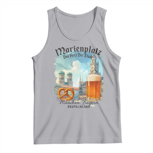 Bavarian Festival Munich Oktoberfest Tank Top Das Herz Der Stadt Beer Pretzel TS11 Athletic Heather Print Your Wear