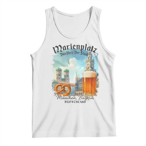 Bavarian Festival Munich Oktoberfest Tank Top Das Herz Der Stadt Beer Pretzel TS11 White Print Your Wear