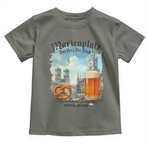 Bavarian Festival Munich Oktoberfest Toddler T Shirt Das Herz Der Stadt Beer Pretzel TS11 Military Green Print Your Wear