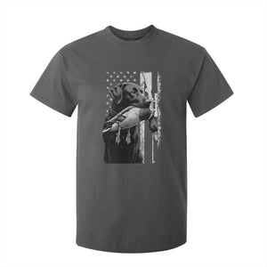 Duck Hunting Dog Back Lab Vintage American Flag T Shirt For Kid TS11 Dark Heather Print Your Wear