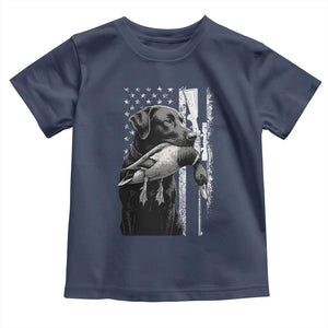 Duck Hunting Dog Back Lab Vintage American Flag Toddler T Shirt TS11 Navy Print Your Wear