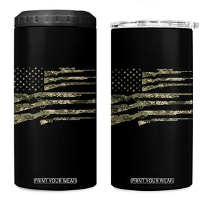 Hunting Guns Vintage Camo American Flag 4 in 1 Can Cooler Tumbler TS11 One Size: 16 oz Black Print Your Wear