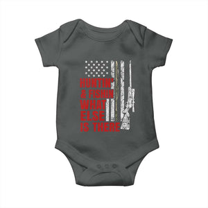 Hunting And Fishing What Else Is There Baby Onesie Vintage American Flag TS11 Dark Heather Print Your Wear