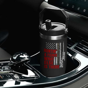 Hunting And Fishing What Else Is There Flip Straw Tumbler Vintage American Flag TS11 Print Your Wear