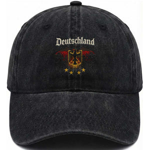Deutschland German Heritage Pride Washed Cotton Baseball Cap Bundesadler Coat of Arms Star TS11 Print Your Wear