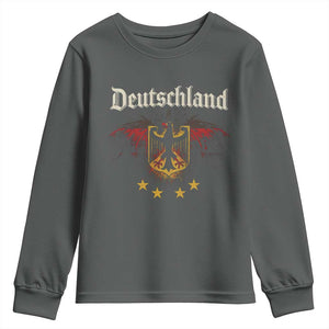 Deutschland German Heritage Pride Youth Sweatshirt Bundesadler Coat of Arms Star TS11 Dark Heather Print Your Wear