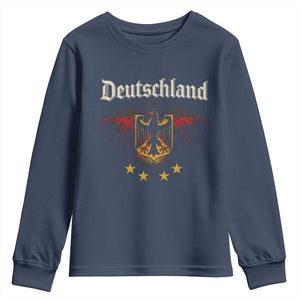 Deutschland German Heritage Pride Youth Sweatshirt Bundesadler Coat of Arms Star TS11 Navy Print Your Wear