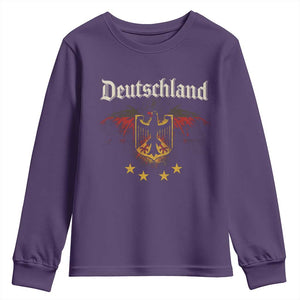 Deutschland German Heritage Pride Youth Sweatshirt Bundesadler Coat of Arms Star TS11 Purple Print Your Wear
