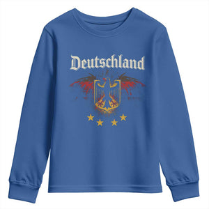 Deutschland German Heritage Pride Youth Sweatshirt Bundesadler Coat of Arms Star TS11 Royal Blue Print Your Wear