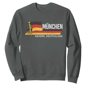 Munchen Bayern German Heritage Pride Germany Flag Sweatshirt TS11 Dark Heather Print Your Wear