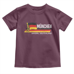 Munchen Bayern German Heritage Pride Germany Flag Toddler T Shirt TS11 Maroon Print Your Wear