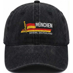 Munchen Bayern German Heritage Pride Germany Flag Washed Cotton Baseball Cap TS11 Print Your Wear