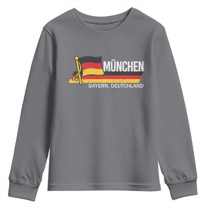 Munchen Bayern German Heritage Pride Germany Flag Youth Sweatshirt TS11 Charcoal Print Your Wear