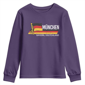 Munchen Bayern German Heritage Pride Germany Flag Youth Sweatshirt TS11 Purple Print Your Wear