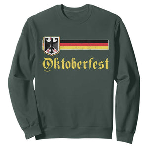 Oktoberfest German Drinking Festival Sweatshirt Bundesadler Coat of Arms TS11 Dark Forest Green Print Your Wear
