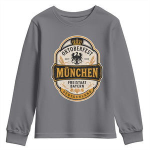 Oktoberfest Munchen Deutschland German Beer Festival Youth Sweatshirt Freistaat Bayern Heraldic Eagle