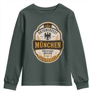 Oktoberfest Munchen Deutschland German Beer Festival Youth Sweatshirt Freistaat Bayern Heraldic Eagle