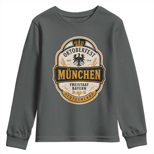 Oktoberfest Munchen Deutschland German Beer Festival Youth Sweatshirt Freistaat Bayern Heraldic Eagle
