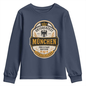 Oktoberfest Munchen Deutschland German Beer Festival Youth Sweatshirt Freistaat Bayern Heraldic Eagle