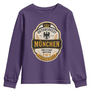 Oktoberfest Munchen Deutschland German Beer Festival Youth Sweatshirt Freistaat Bayern Heraldic Eagle
