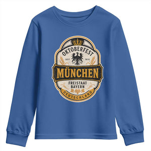 Oktoberfest Munchen Deutschland German Beer Festival Youth Sweatshirt Freistaat Bayern Heraldic Eagle