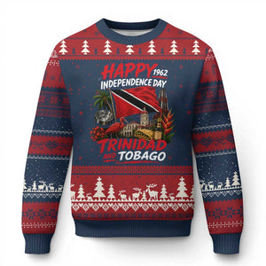 Trinidad And Tobago Independence Day Ugly Christmas Sweater Trinidadian Heritage Steelpan Scarlet Ibis