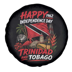 Trinidad And Tobago Independence Day Spare Tire Cover Trinidadian Heritage Steelpan Scarlet Ibis