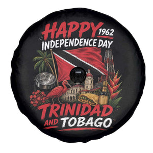 Trinidad And Tobago Independence Day Spare Tire Cover Trinidadian Heritage Steelpan Scarlet Ibis