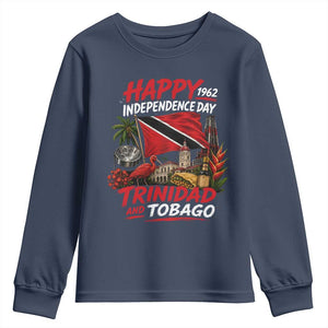 Trinidad And Tobago Independence Day Youth Sweatshirt Trinidadian Heritage Steelpan Scarlet Ibis