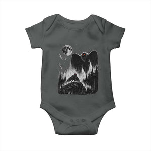 Mothman Howling at Moon 90s Retro Baby Onesie Funny West Virginia Cryptid