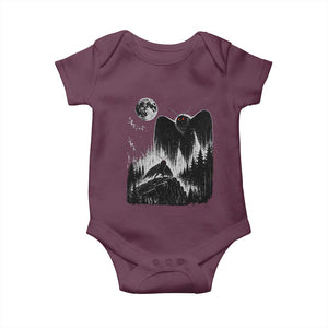 Mothman Howling at Moon 90s Retro Baby Onesie Funny West Virginia Cryptid