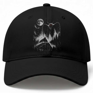 Mothman Howling at Moon 90s Retro Baseball Cap Funny West Virginia Cryptid