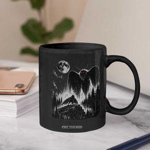 Mothman Howling at Moon 90s Retro Coffee Mug Funny West Virginia Cryptid