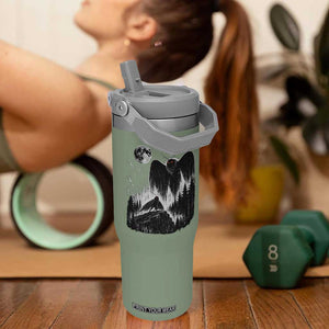 Mothman Howling at Moon 90s Retro Flip Straw Tumbler Funny West Virginia Cryptid