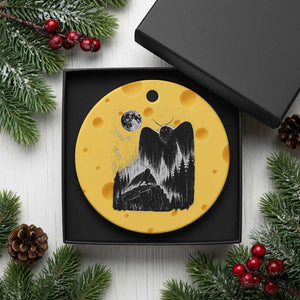 Mothman Howling at Moon 90s Retro Ceramic Ornament Funny West Virginia Cryptid