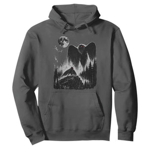 Mothman Howling at Moon 90s Retro Hoodie Funny West Virginia Cryptid