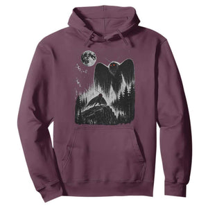 Mothman Howling at Moon 90s Retro Hoodie Funny West Virginia Cryptid