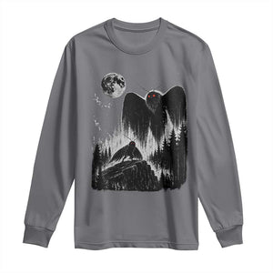 Mothman Howling at Moon 90s Retro Long Sleeve Shirt Funny West Virginia Cryptid