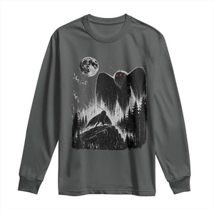Mothman Howling at Moon 90s Retro Long Sleeve Shirt Funny West Virginia Cryptid