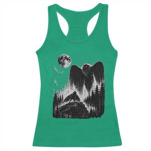 Mothman Howling at Moon 90s Retro Racerback Tank Top Funny West Virginia Cryptid