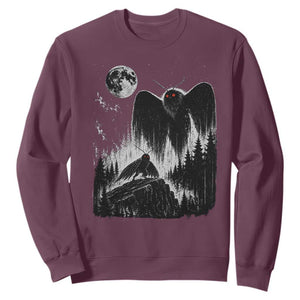 Mothman Howling at Moon 90s Retro Sweatshirt Funny West Virginia Cryptid