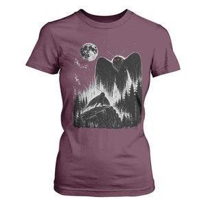 Mothman Howling at Moon 90s Retro T Shirt For Women Funny West Virginia Cryptid