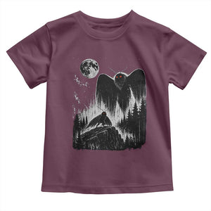Mothman Howling at Moon 90s Retro Toddler T Shirt Funny West Virginia Cryptid