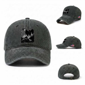 Mothman Howling at Moon 90s Retro Washed Cotton Baseball Cap Funny West Virginia Cryptid