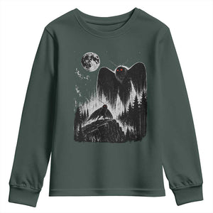 Mothman Howling at Moon 90s Retro Youth Sweatshirt Funny West Virginia Cryptid