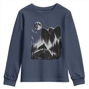Mothman Howling at Moon 90s Retro Youth Sweatshirt Funny West Virginia Cryptid