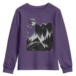 Mothman Howling at Moon 90s Retro Youth Sweatshirt Funny West Virginia Cryptid