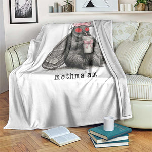 Funny Mothman Mothma'am Cute Pink Bow Coquette Throw Blanket