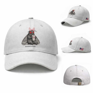 Funny Mothman Mothma'am Cute Pink Bow Coquette Baseball Cap