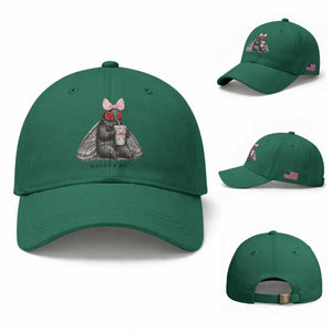 Funny Mothman Mothma'am Cute Pink Bow Coquette Baseball Cap